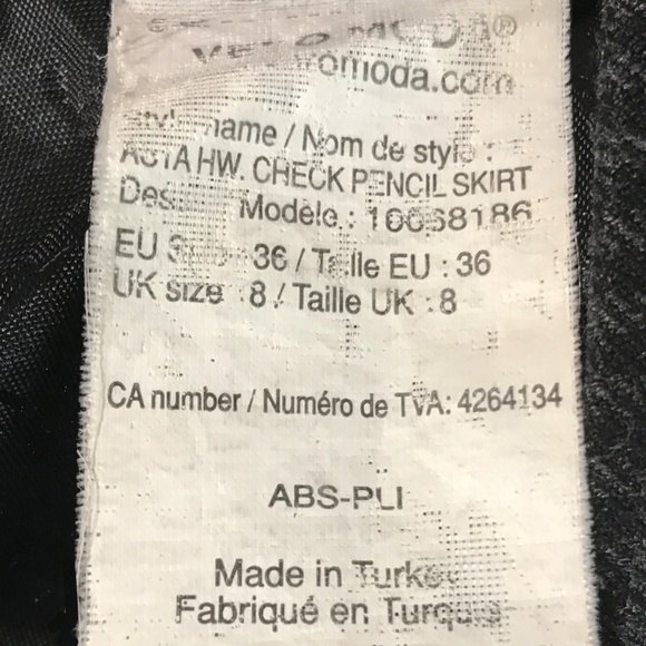 Vera Modo Houndstooth Pencil Skirt Size 36 - Picture 5 of 5